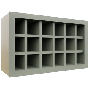 Fabuwood Pistachio Green WR3018 Wall Wine Rack, Front View