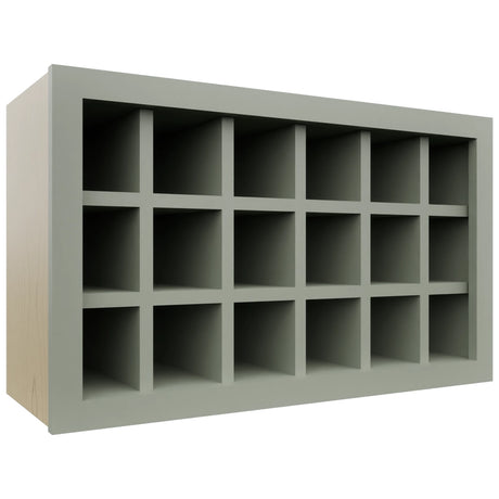 Fabuwood Pistachio Green WR3018 Wall Wine Rack, Front View