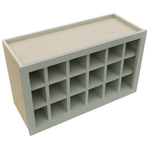 Fabuwood Pistachio Green WR3018 Wall Wine Rack, Top View