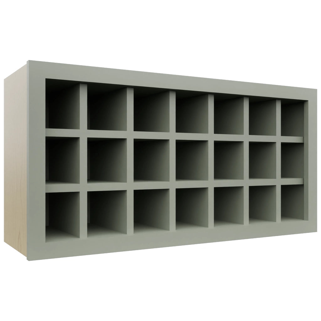 Fabuwood Pistachio Green WR3618 Wall Wine Rack, Front View