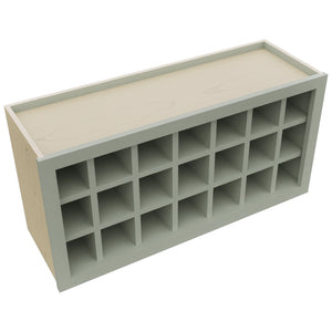 Fabuwood Pistachio Green WR3618 Wall Wine Rack, Top View