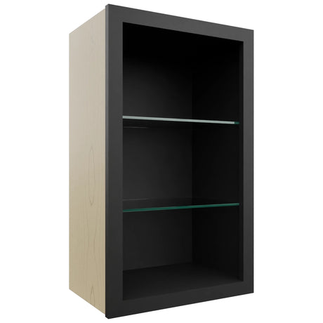 Fabuwood Pitch Black NDW1830 Wall Standard No Door Cabinet, Front View
