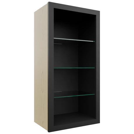 Fabuwood Pitch Black NDW1836 Wall Standard No Door Cabinet, Front View