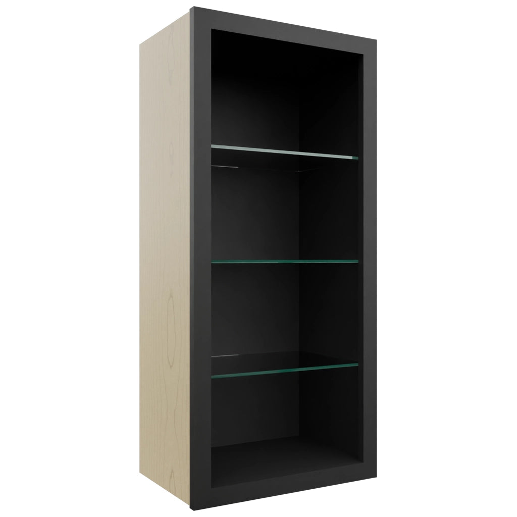Fabuwood Pitch Black NDW1839 Wall Standard No Door Cabinet, Front View