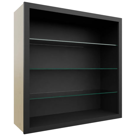 Fabuwood Pitch Black NDW3636 Wall Standard No Door Cabinet, Front View