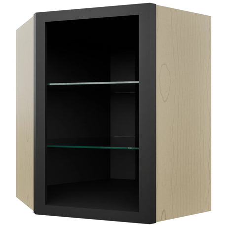 Fabuwood Pitch Black NDWDC2430 Wall Corner Diagonal No Door Cabinet, Front View