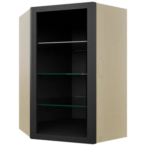 Fabuwood Pitch Black NDWDC2436 Wall Corner Diagonal No Door Cabinet, Front View