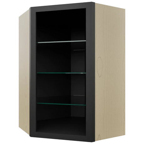 Fabuwood Pitch Black NDWDC2436 Wall Corner Diagonal No Door Cabinet, Front View