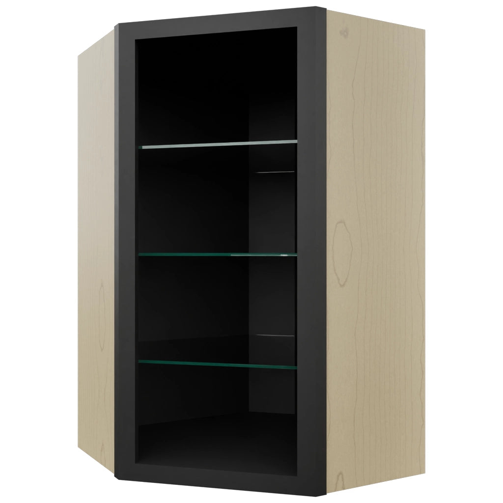 Fabuwood Pitch Black NDWDC2439 Wall Corner Diagonal No Door Cabinet, Front View