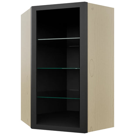 Fabuwood Pitch Black NDWDC2439 Wall Corner Diagonal No Door Cabinet, Front View