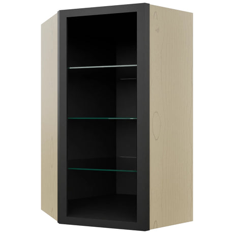Fabuwood Pitch Black NDWDC2442 Wall Corner Diagonal No Door Cabinet, Front View