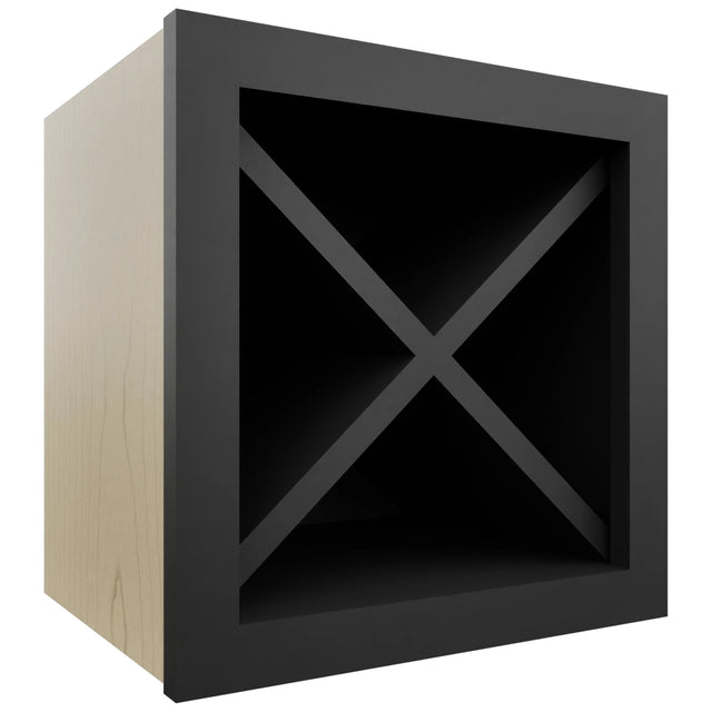 Fabuwood Pitch Black WR15X15 Wall Wine Rack, Front View