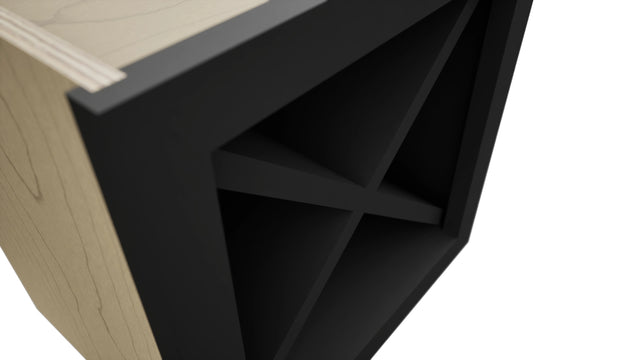 Fabuwood Pitch Black WR15X15 Wall Wine Rack, Detail View