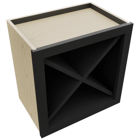 Fabuwood Pitch Black WR18X18 Wall Wine Rack, Top View