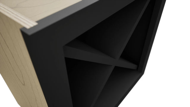 Fabuwood Pitch Black WR18X18 Wall Wine Rack, Detail View
