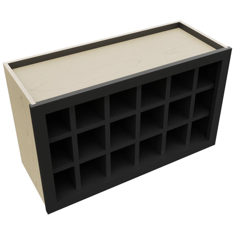 Fabuwood Pitch Black WR3018 Wall Wine Rack, Top View