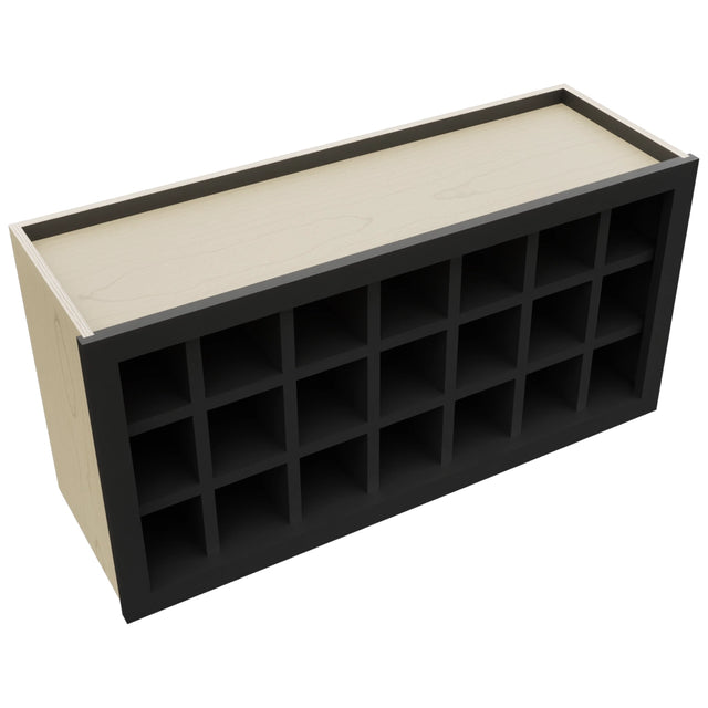 Fabuwood Pitch Black WR3618 Wall Wine Rack, Top View