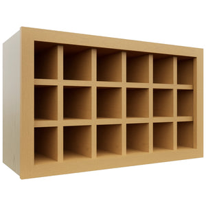 Fabuwood Timber WR3018 Wall Wine Rack, Front View