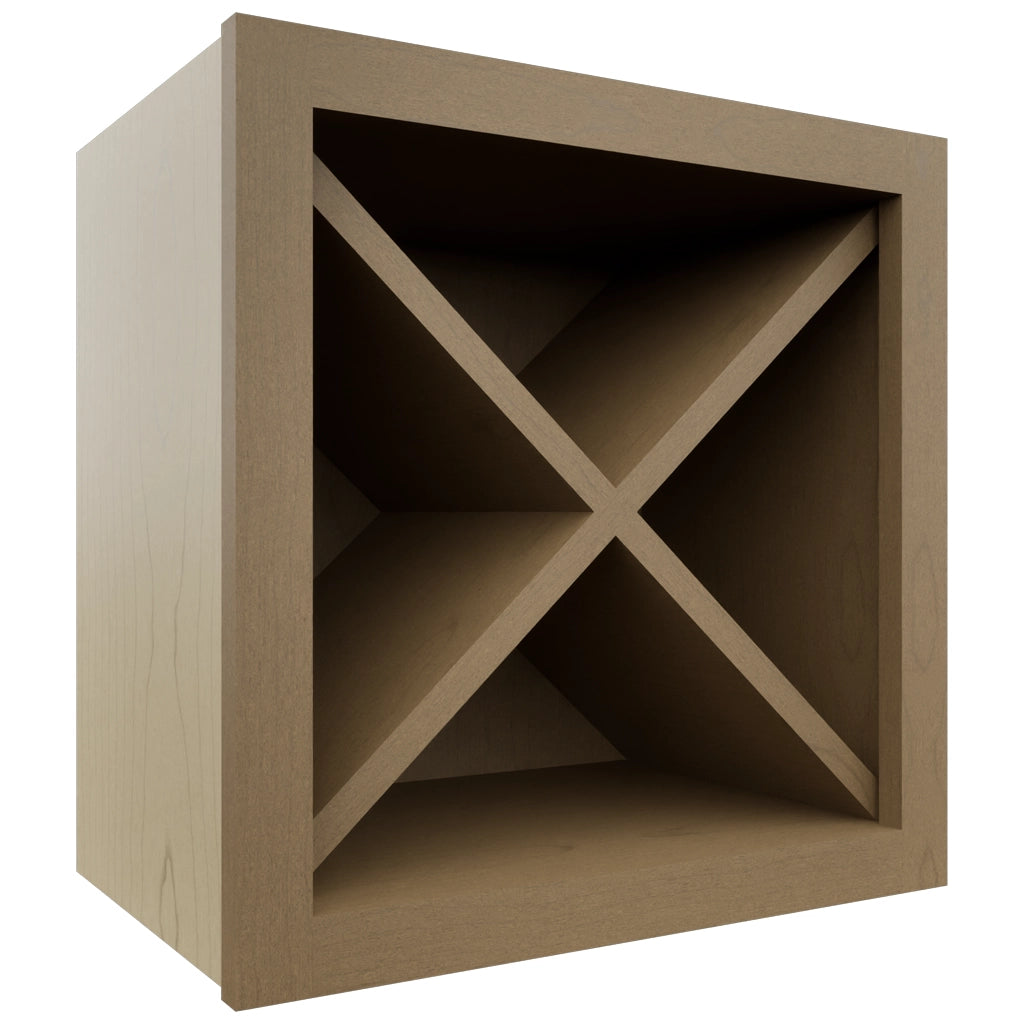 Fabuwood Truffle WR18X18 Wall Wine Rack, Front View
