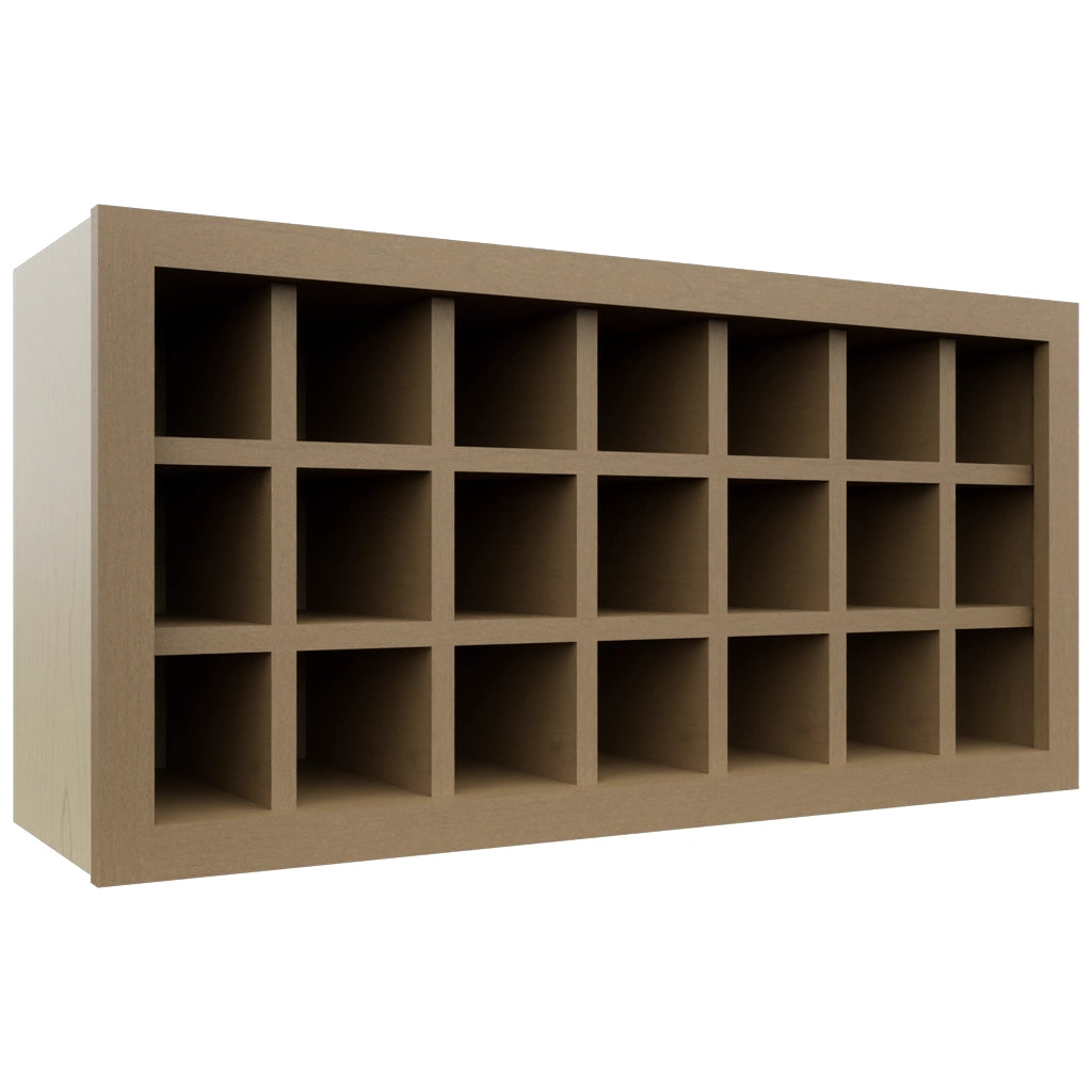 Fabuwood Truffle WR3618 Wall Wine Rack, Front View