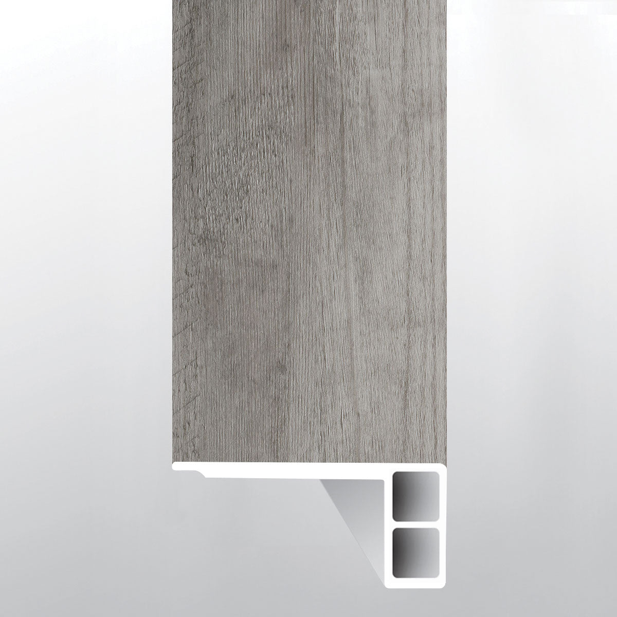 Katella Ash (BORDE DE ESCALÓN AL RAS CON BORDE RELAJADO [Madera • Mate • Medio] - LVT * MOLDURA DE VINILO DE LUJO) | 2 3/4" X 3/4" X 94"