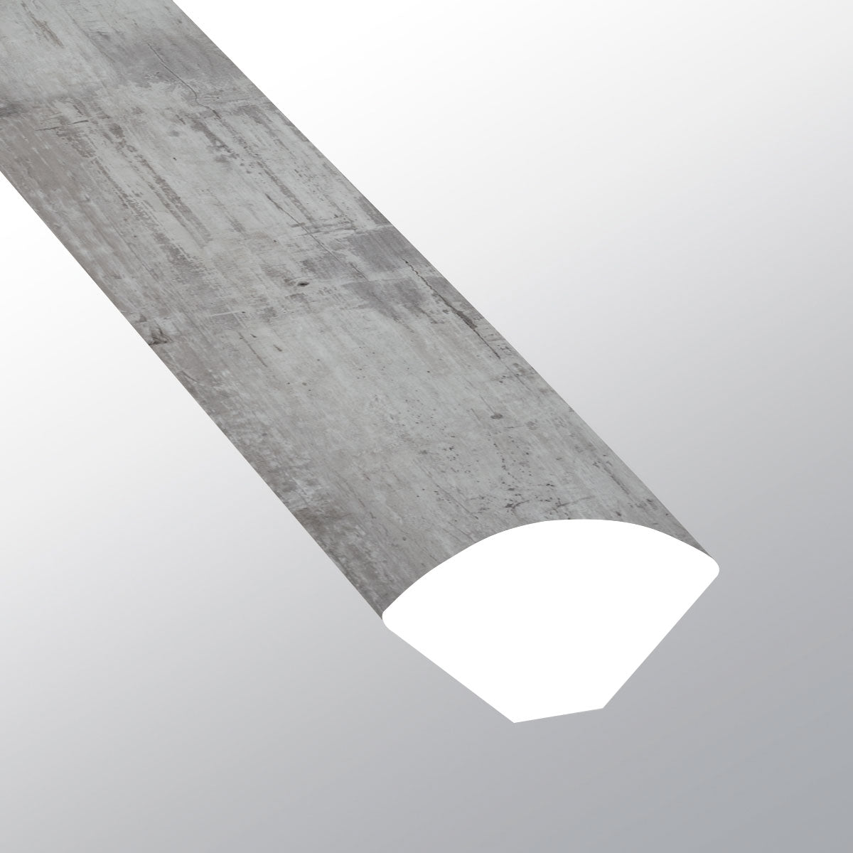 Kingsdown Gray (Cuarto de círculo [Madera • Mate • Medio] - LVT * Moldura de vinilo de lujo) | 5/8" X 3/4" X 94"