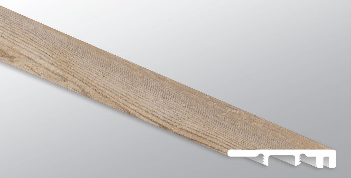 Lime Washed Oak ( END CAP [ Wood • Matte • Medium ] - LVT * LUXURY VINYL TRIM ) | 1 1/2" X 1/4" X 94"