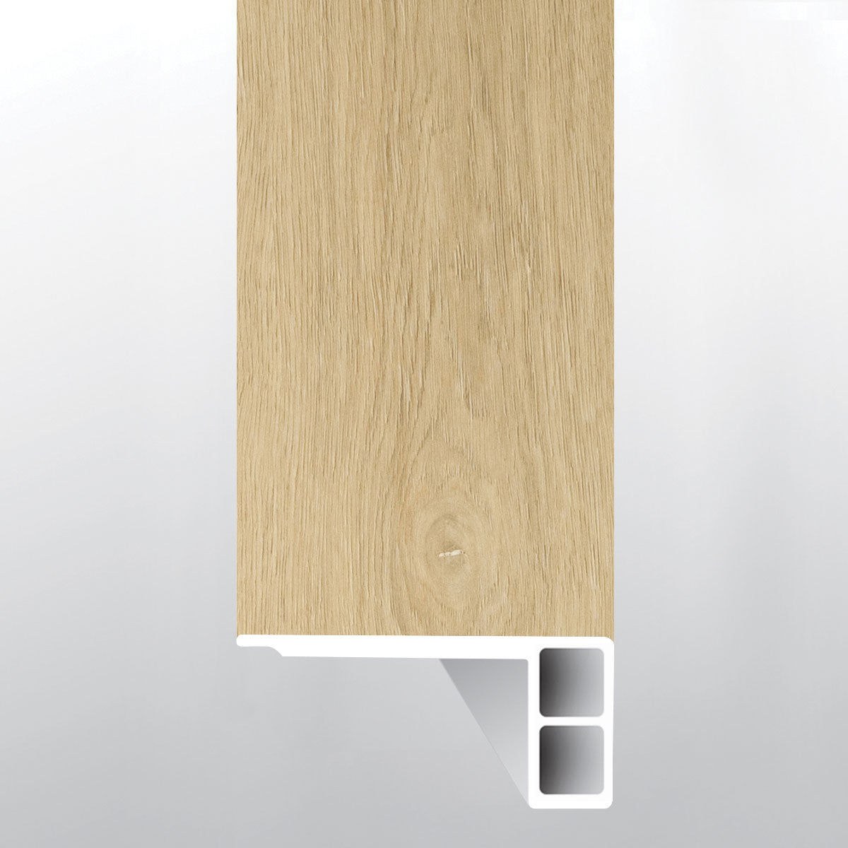 Malta (BORDE DE ESCALÓN AL RAS CON BORDE RELAJADO [Madera • Mate • Claro] - LVT * MOLDURA DE VINILO DE LUJO) | 6,9 cm x 1,9 cm x 243 cm