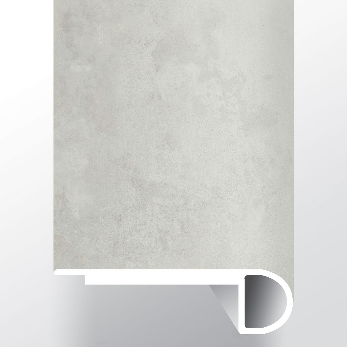 Mountains Gray ( FLUSH STAIR NOSE [ Concrete • Matte • Light ] - LVT * LUXURY VINYL TRIM ) | 2 3/4" X 3/4" X 94"
