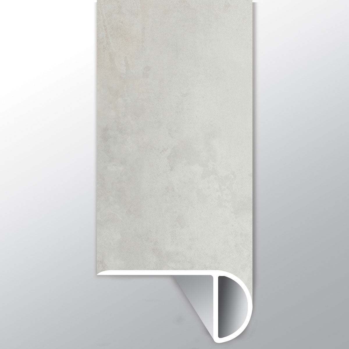 Gris Montañas (NARIZ DE ESCALÓN SUPERPUESTO [Hormigón • Mate • Claro] - LVT * MOLDURA DE VINILO DE LUJO) | 2 1/4" X 1" X 94"