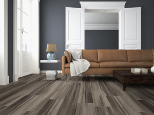 Prescott® Jenta® ( 7X48 | 6.5MM & 20MIL [ Wood • Matte • Dark ] - LVT * LUXURY VINYL TILE ) | 19.02 SQ.FT PER BOX
