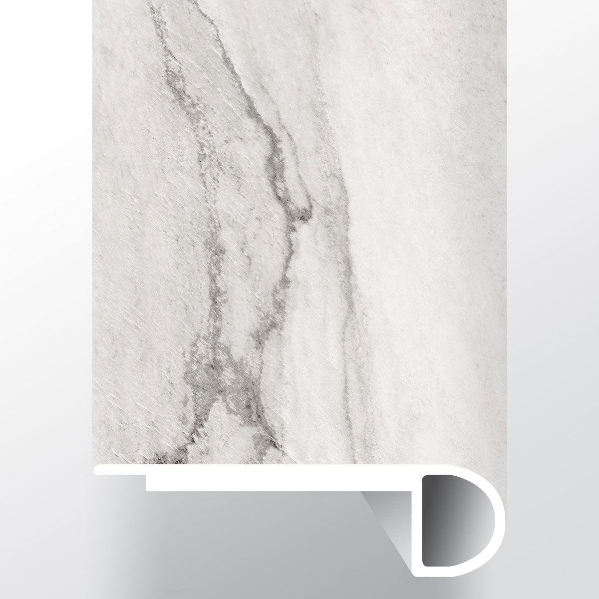 Quarzo Taj ( FLUSH STAIR NOSE [ Marble • Matte • Light ] - LVT * LUXURY VINYL TRIM ) | 2 3/4" X 3/4" X 94"