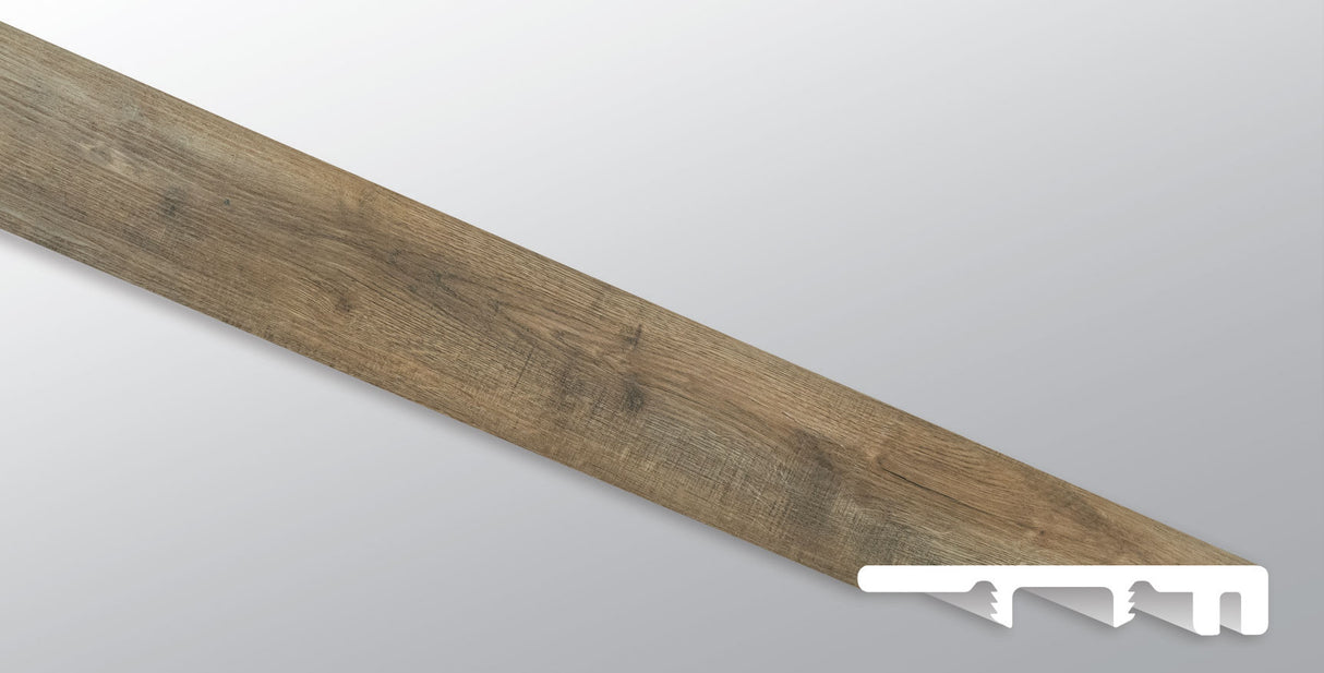 Roble recuperado (TAPA DE EXTREMO [Madera • Mate • Medio] - LVT * MOLDURA DE VINILO DE LUJO) | 1 1/2" X 1/4" X 94"