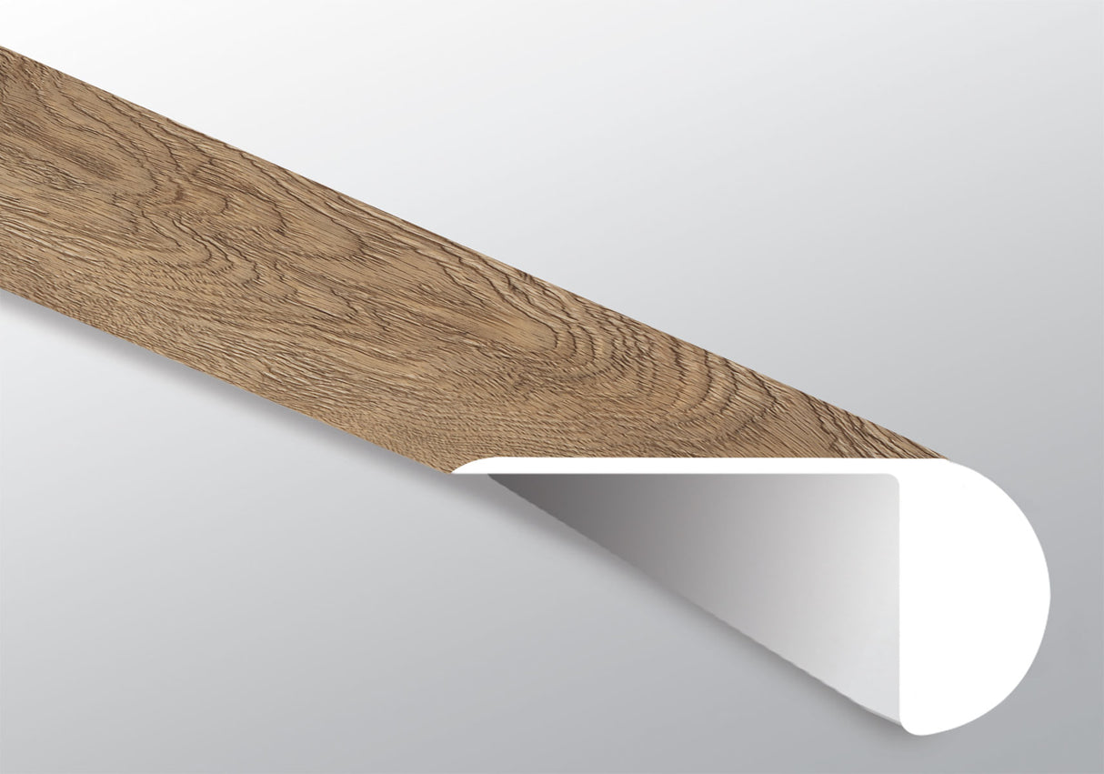 Roble Silla de Montar (NARIZ DE ESCALÓN SUPERPUESTO [Madera • Mate • Medio] - LVT * MOLDURA DE VINILO DE LUJO) | 2 1/4" X 1" X 94"