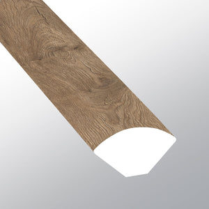 Roble Silla de Montar (Cuarto de Círculo [Madera • Mate • Medio] - LVT * Moldura de Vinilo de Lujo) | 5/8" X 3/4" X 94"