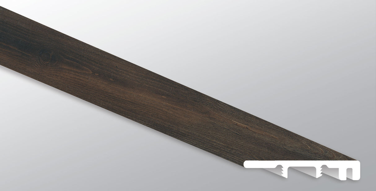 Stable ( END CAP [ Wood • Matte • Dark ] - LVT * LUXURY VINYL TRIM ) | 1 1/2" X 1/4" X 94"