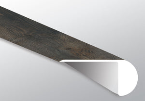 Stable ( OVERLAPPING STAIR NOSE [ Wood • Matte • Dark ] - LVT * LUXURY VINYL TRIM ) | 2 1/4" X 1" X 94"