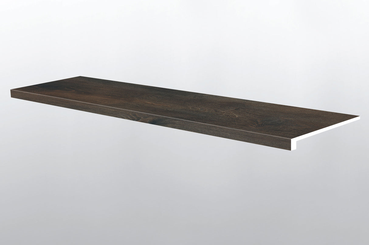 Estable (PELDAÑO DE ESCALERA CON BORDE SUAVIZADO [Madera • Mate • Oscuro] - LVT * MOLDURA DE VINILO DE LUJO) | 1 1/2" X 1/4" X 47 1/2"