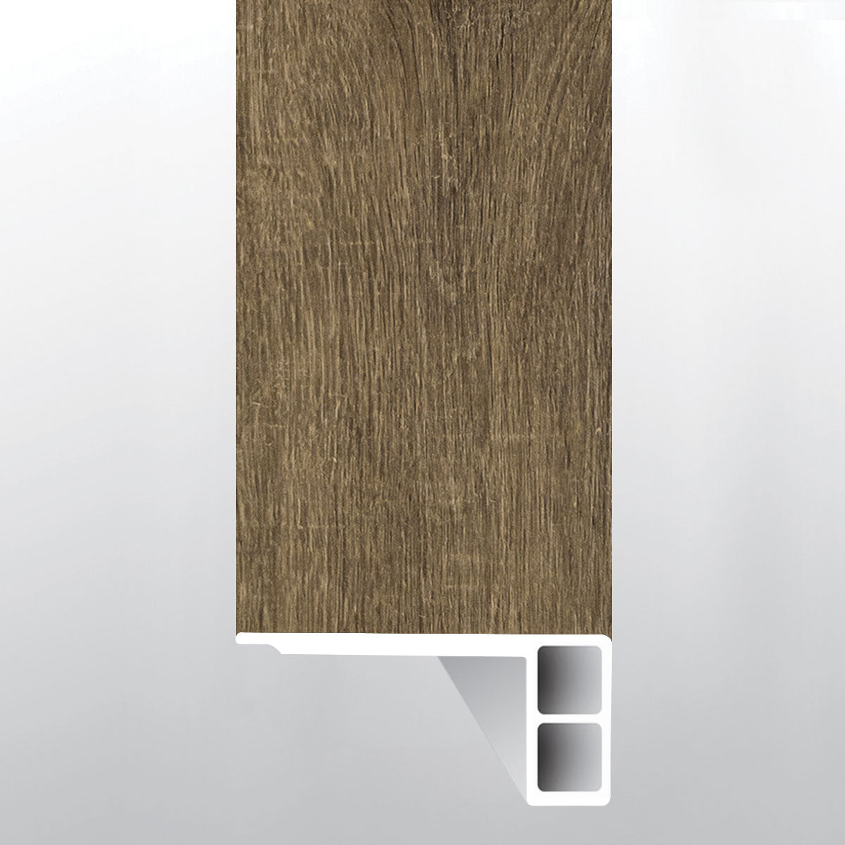 Olas de nogal (canto de escalera al ras [Madera • Mate • Medio] - LVT * moldura de vinilo de lujo) | 2 3/4" x 3/4" x 94"