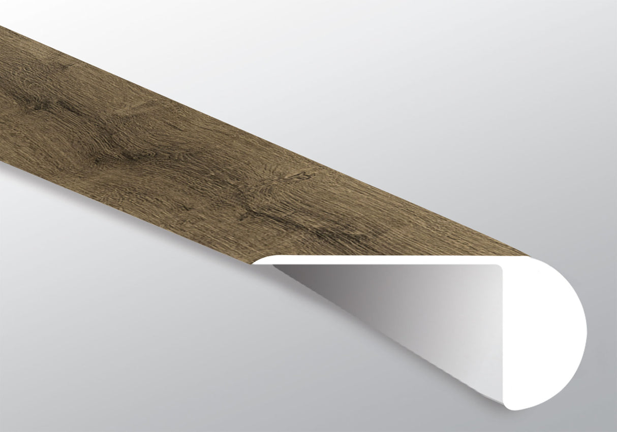 Olas de nogal (NARIZ DE ESCALÓN SUPERPUESTO [Madera • Mate • Medio] - LVT * MOLDURA DE VINILO DE LUJO) | 2 1/4" X 1" X 94"