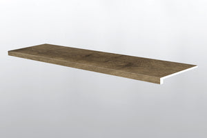 Ondas de nogal (escalones de borde suavizado [Madera • Mate • Medio] - LVT * moldura de vinilo de lujo) | 1 1/2" x 1/4" x 47 1/2"