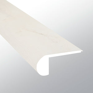 Whitby White (NARIZ DE ESCALÓN AL RAS [Madera • Mate • Claro] - LVT * MOLDURA DE VINILO DE LUJO) | 2 3/4" X 3/4" X 94"