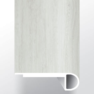 White Ocean ( FLUSH STAIR NOSE [ Travertine • Matte • Light ] - LVT * LUXURY VINYL TRIM ) | 2 3/4" X 3/4" X 94"