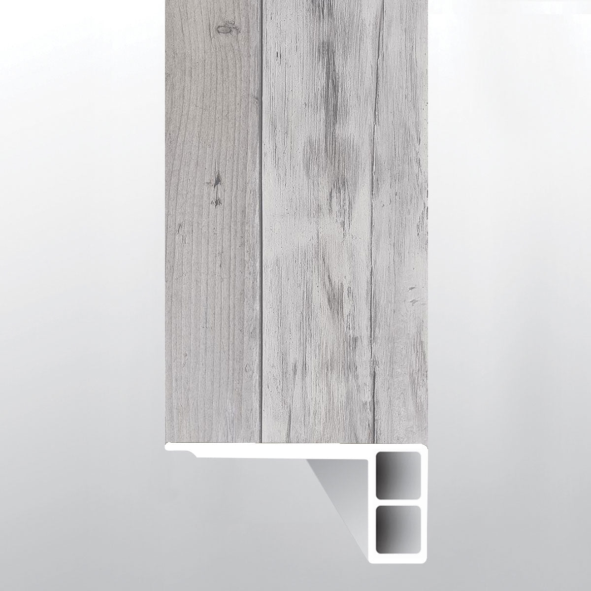Abadía de Woburn (Escalones con borde suavizado [Madera • Mate • Medio] - LVT * Molduras de vinilo de lujo) | 6,9 cm x 1,9 cm x 243 cm