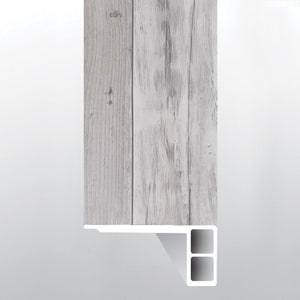 Abadía de Woburn (Escalones con borde suavizado [Madera • Mate • Medio] - LVT * Molduras de vinilo de lujo) | 6,9 cm x 1,9 cm x 243 cm