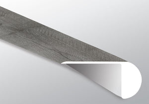 Gris Woodrift (NARIZ DE ESCALÓN SUPERPUESTO [Madera • Mate • Medio] - LVT * MOLDURA DE VINILO DE LUJO) | 2 1/4" X 1" X 94"