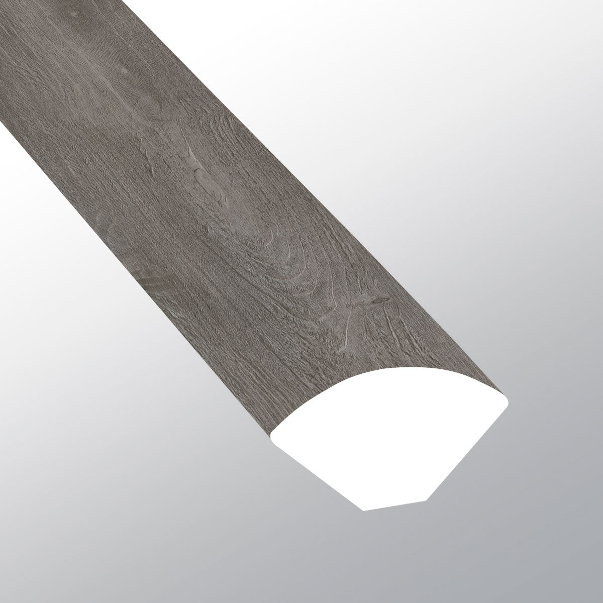 Gris Woodrift (Cuarto de círculo [Madera • Mate • Medio] - LVT * Moldura de vinilo de lujo) | 5/8" X 3/4" X 94"